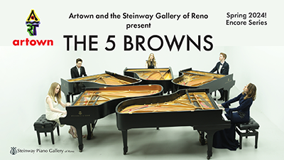 Photo featuring classical pianists, the 5 Browns