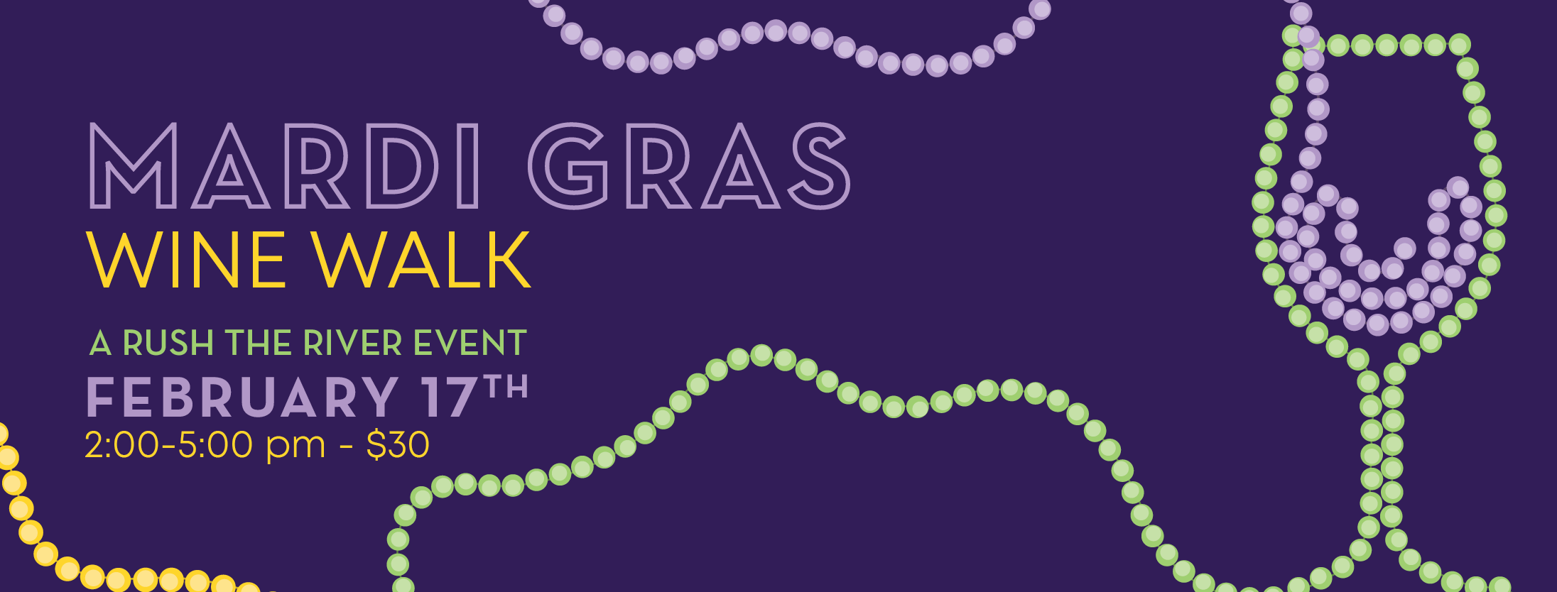 Mardi Gras Wine Walk banner